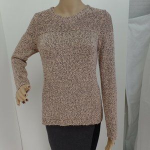 CALVIN KLEIN BEIGE HI-LOW HEATHER KNIT LONG SLEEVES TUNIC SWEATERS SIZE: M